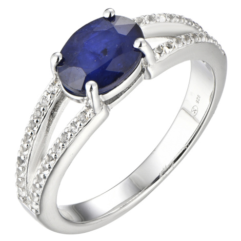 Brilio Silver Nádherný stříbrný prsten se safírem Precious Stone SR09004B 52 mm