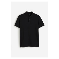 H & M - Tričko z piké s límečkem Regular Fit - černá