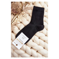 Dámské embosované ponožky černé