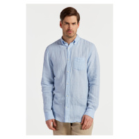 KOŠILE GANT REG LINEN STRIPE SHIRT modrá