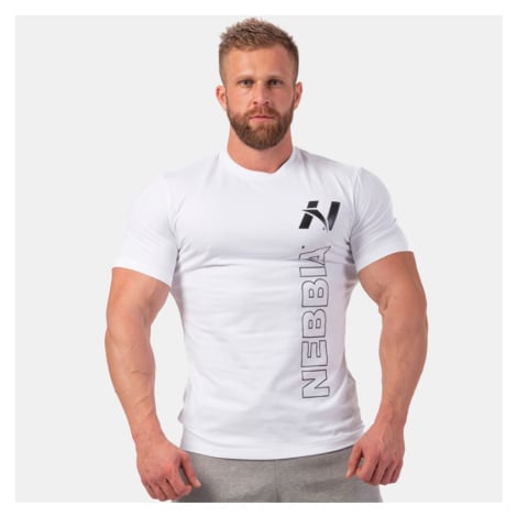 NEBBIA - Sportovní tričko pánské Vertical Logo 293 (white) - NEBBIA