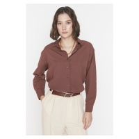 Trendyol Brown Loose Fit Cotton Woven Shirt