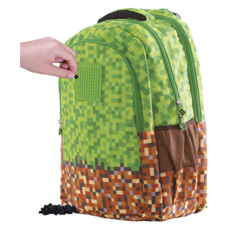 Pixie Crew studentský batoh Minecraft zeleno-hnědý