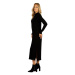 Litex Dámské maxi šaty s dlouhým rukávem 7D023 černá