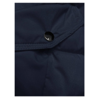 Tmavě modrá péřová dámská zimní bunda (2M-007)
