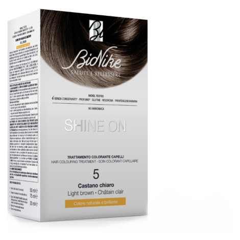 Bionike Shine on hair colouring treatment light brown barva na vlasy 75 ml světle hnědá