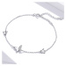 GRACE Silver Jewellery Stříbrný náramek se zirkony Malý motýlci, stříbro 925/1000 NR-SCB197/10 S