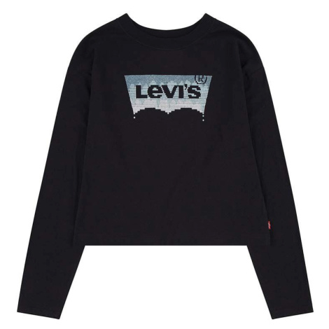 Dětská bavlněná košile s dlouhým rukávem Levi's černá barva Levi´s
