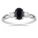 Prsten stříbrný s broušeným černým safírem a velkými zirkony Ag 925 012108 BLS - 62 mm 2,1 g