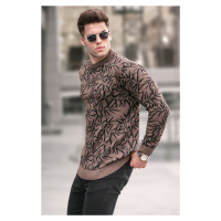 Madmext Mink Patterned Crewneck Knitwear Sweater 5767