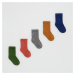 Reserved - Sada 5 párů ponožek s vysokým podílem bavlny - Khaki