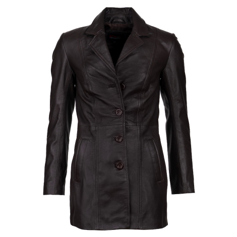 Dámský Kožený Kabát Gabbana Brixton Hnědý