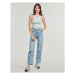 Levis RIBCAGE STRAIGHT ANKLE Lightweight Modrá