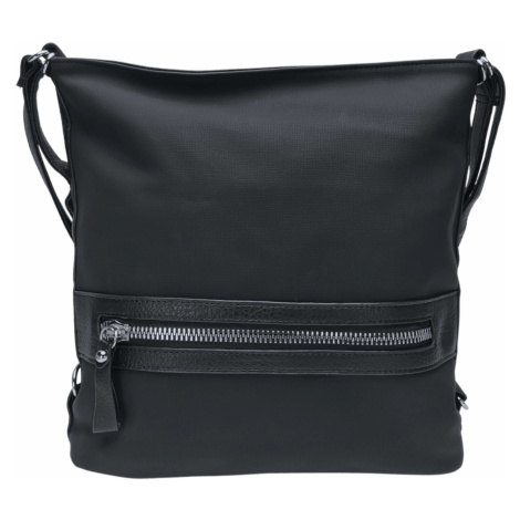 Velká černá kabelka a batoh 2v1 s texturou Hennie Tapple