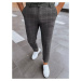 Tmavě šedé kostkované pánské chino kalhoty Šedá