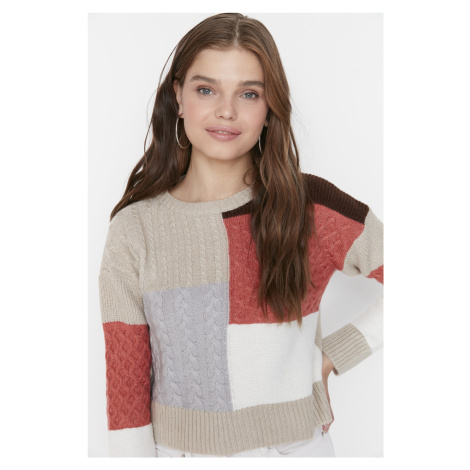Trendyol Beige Knit Detailed Knitwear Sweater