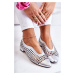 Elegantní kožené prolamované boty Stříbrná Ismena