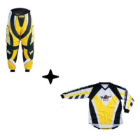 BOLDER SET 27 Motocross kalhoty 608 + dres 608 žlutá