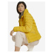 Žlutá dámská prošívaná zimní bunda s límcem s umělým kožíškem Tom Tailor