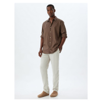 Koton Classic Shirt Long Sleeve Buttoned Sleeve Detailed Cotton