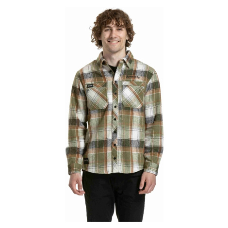 Meatfly pánská košile Woody Premium Green / Brown | Zelená