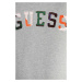 Dětská bavlněná mikina Guess šedá barva, vzorovaná