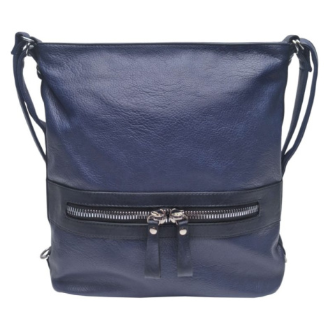 Velký středně modrý kabelko-batoh 2v1 z eko kůže Tapple