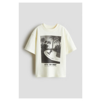 H & M - Tričko's potiskem Loose Fit - bílá