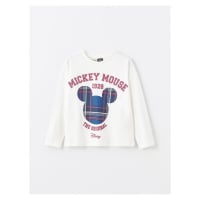 LC Waikiki LCW Kids Crew Neck Mickey Mouse Printed Long Sleeve Girls T-Shirt