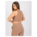 CAMEL CROP TOP S KNOFLÍČKY RILEY --CAMEL BROWN Hnědá