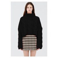 Madmext Mad Girls Black Turtleneck Sweater