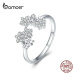 Stříbrný univerzální prsten s květinami BSR021 LOAMOER