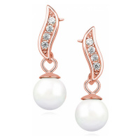 OLIVIE Stříbrné perlové náušnice ROSE 3588