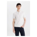 DEFACTO Slim Fit Polo Neck Short Sleeve Knitwear T-Shirt