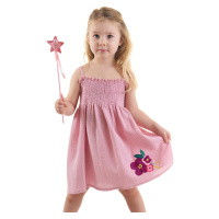 Denokids Floral Dried Rose Baby Girl Kid Muslin Strap Gipe Detailed Summer Dress