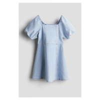 H & M - Šaty's nabíranými rukávy - modrá