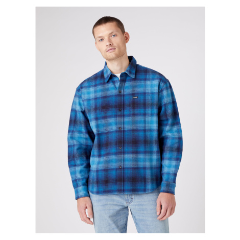 Modrá pánská vzorovaná košile Wrangler