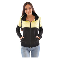 Dámská mikina s kapucí na zip Barrsa Snop Black/Yellow