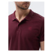 Vínové pánské polo tričko bez potisku Ombre Clothing S1374 basic