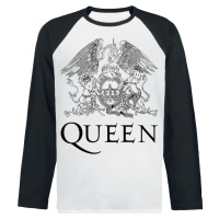 Queen Crest Vintage Tričko s dlouhým rukávem bílá/cerná