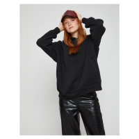 Koton Basic Oversize Sweatshirt with Hood and Fleece Inside