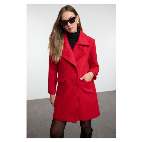 Trendyol Red Regular Button Closure Cashmere Coat