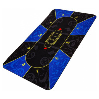 Garthen Skládací pokerová podložka, modrá/černá, 200 x 90 cm