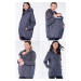 Modrý těhotenský kabátek s kapucí 6 v 1 Jordana