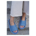 Modré platformové pantofle Asha