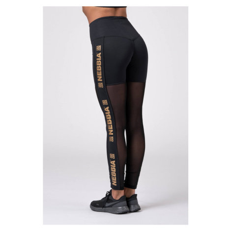 NEBBIA Gold Mesh Legíny 829 černá