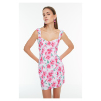 Trendyol Pink Woven Floral Strappy Mini Woven Dress