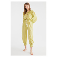 Trendyol Green Rope Belted Button Detailed Voile Jumpsuit