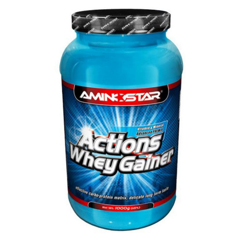 AMINOSTAR Actions whey gainer příchuť jahoda 1000 g