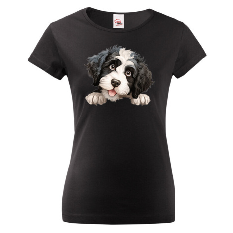 Dámské tričko s potiskem Portugalský vodný pes-  tričko pro milovníky psů BezvaTriko